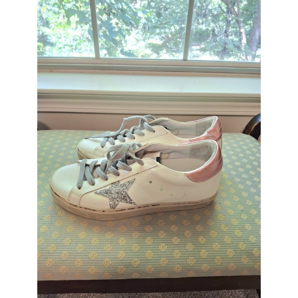Golden Goose Hi Star Women's Italy Size 40 White/Metallic Pink